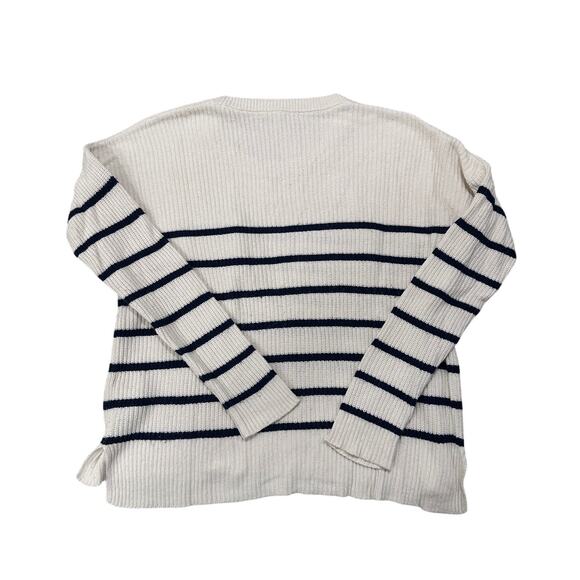 Madewell Nautical Stripe Oversized Pocket Pullover Sweater White Navy, size S - Picture 8 of 8